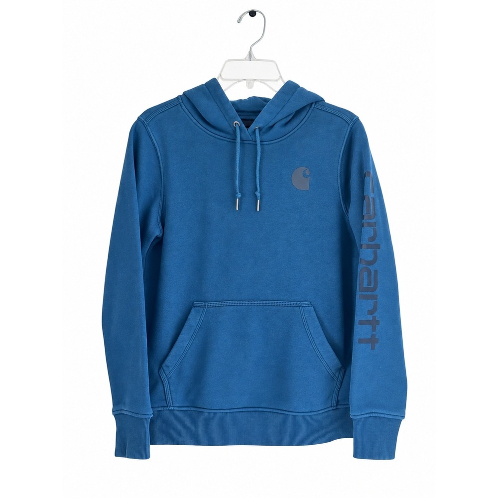 Carhartt Womens Relaxed Fit Logo Hoodie Blue S TS0288-W